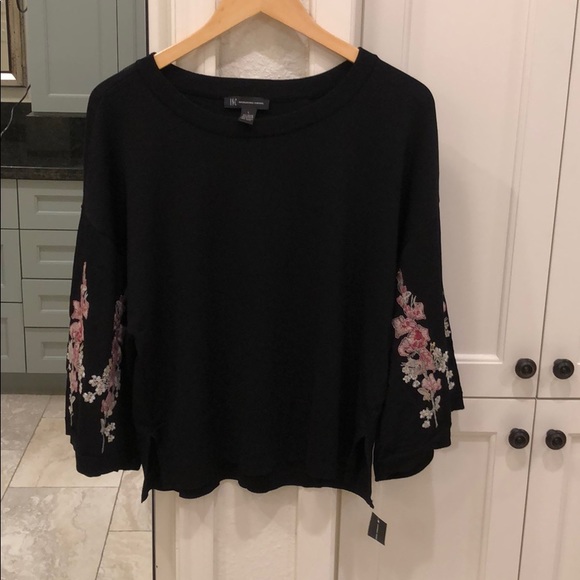 LAST ONE! NWT INC Floral Embroidered Sweater - Picture 3 of 8